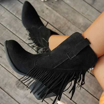 Women's Retro Suede Cowboy Boots