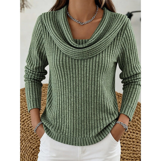 Women's Ribbed Cowl Neck Sweater