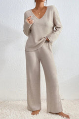Women's Ribbed Knit Trouser Set