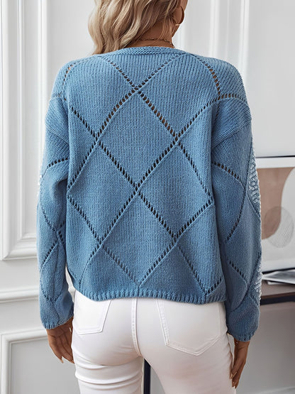 Women's Diamond Knit Sequin Sweater