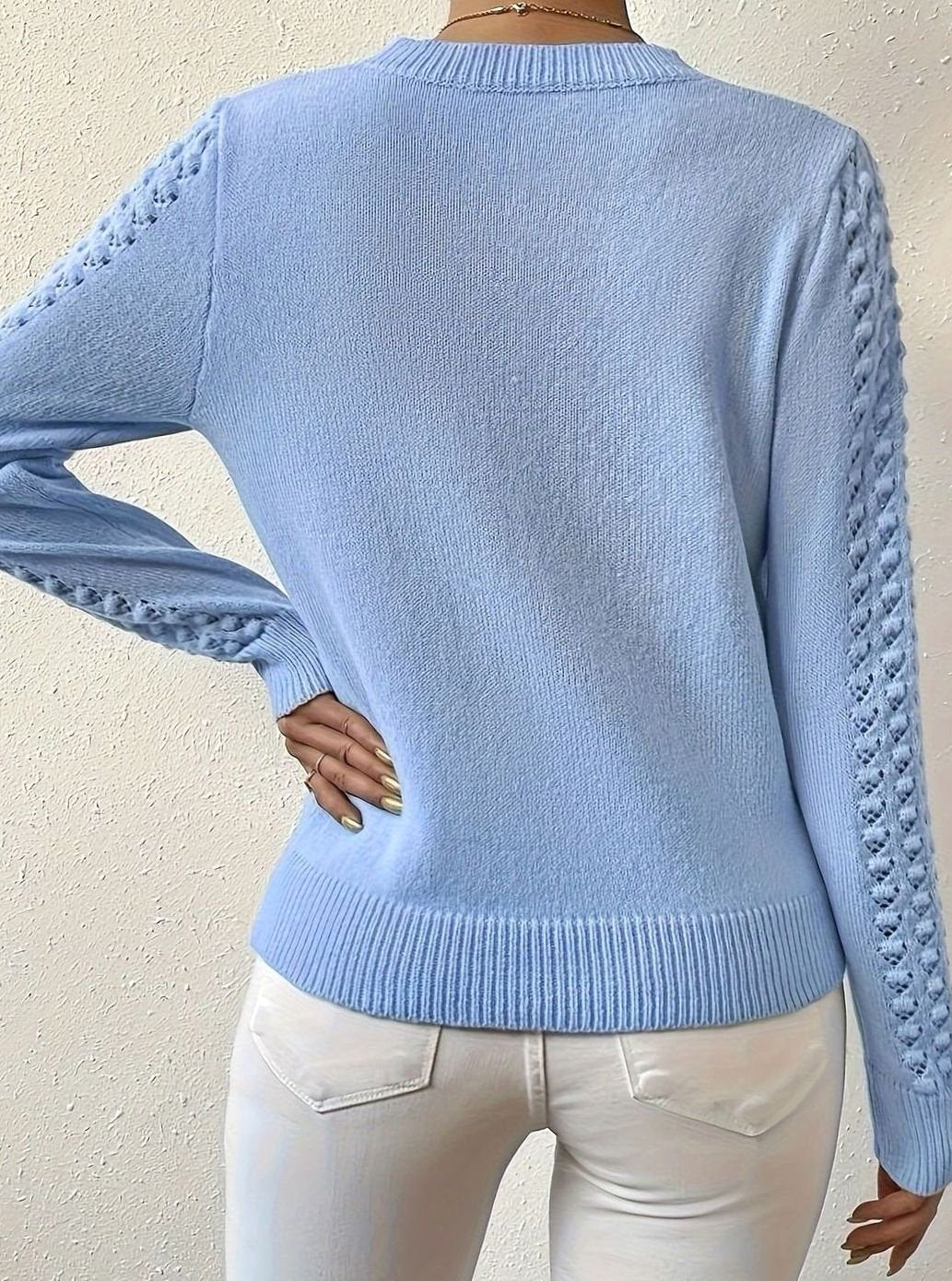 Women's Open Knit Crew Sweater