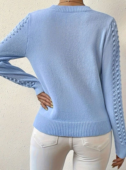 Women's Open Knit Crew Sweater