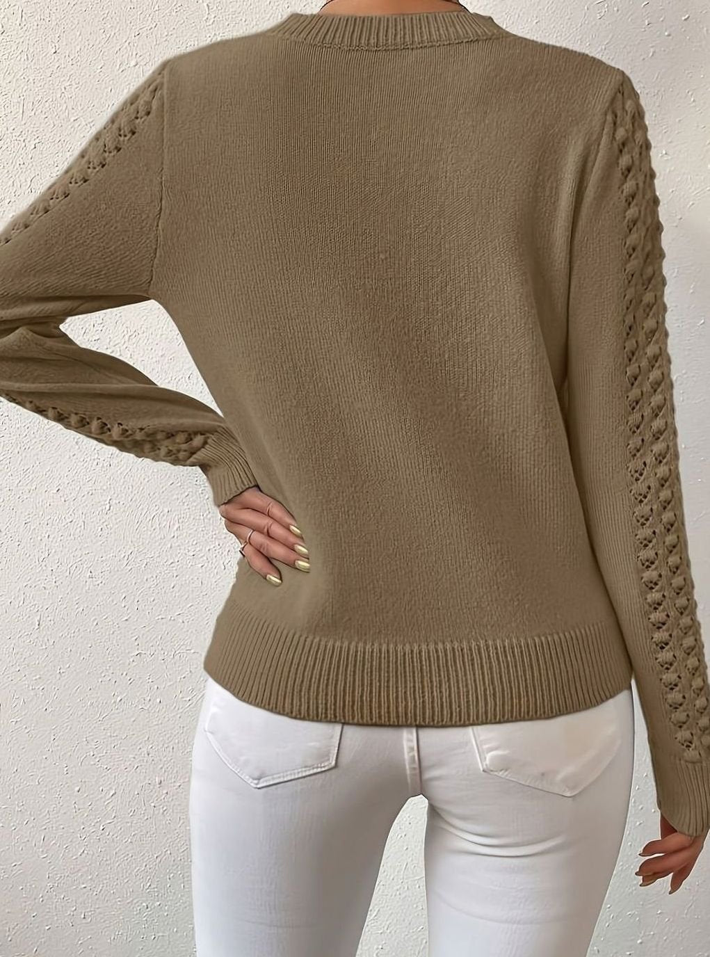 Women's Open Knit Crew Sweater