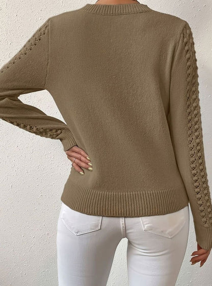 Women's Open Knit Crew Sweater