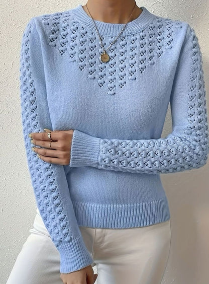 Women's Open Knit Crew Sweater