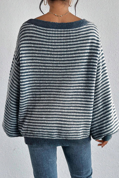 Women's Striped Off Shoulder Sweater