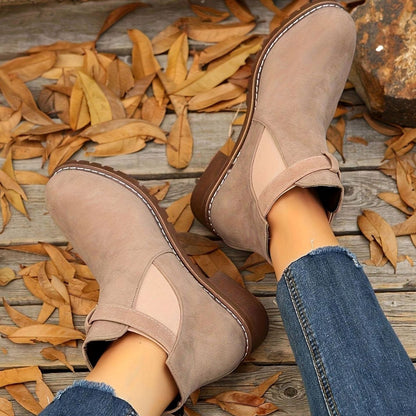 Women's Suede Buckle Ankle Boots