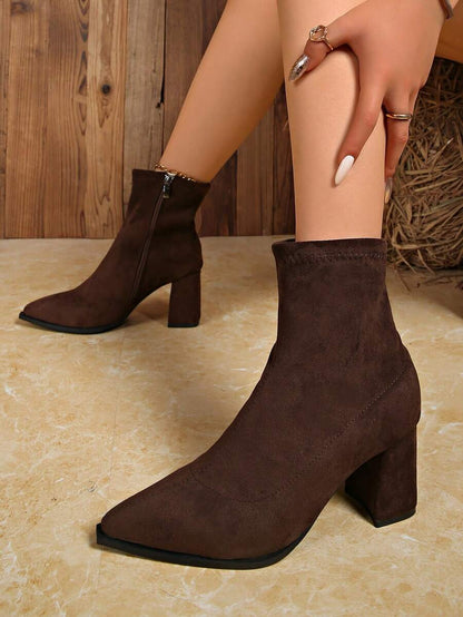Women's Pointed Leather Ankle Boots