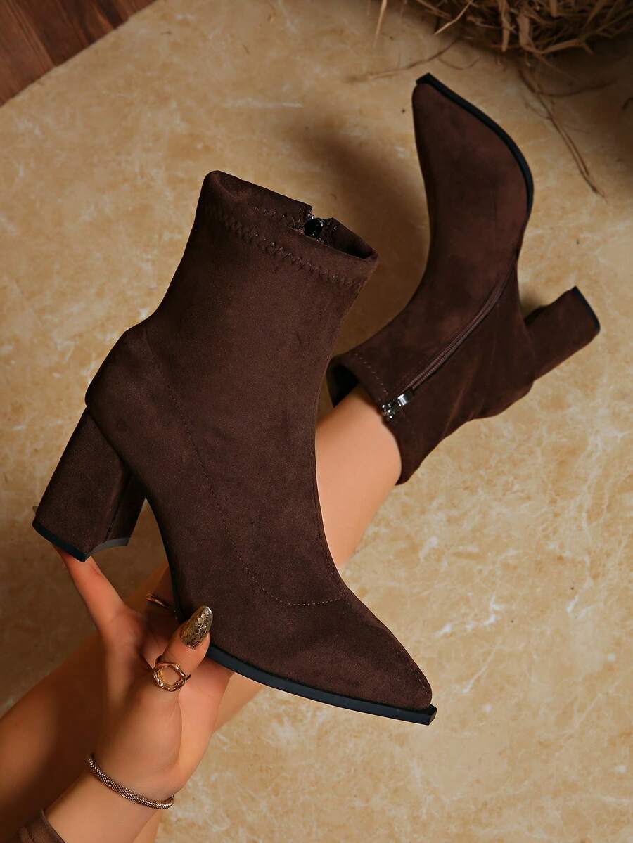 Women's Pointed Leather Ankle Boots
