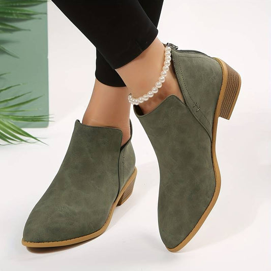 Women's Suede Pointed Ankle Boots