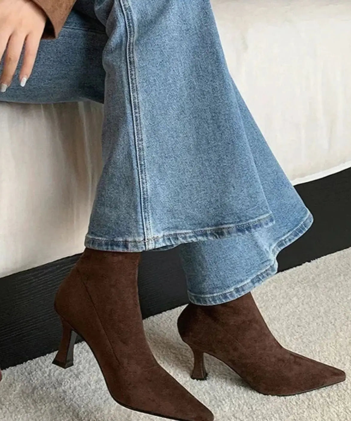Women's Suede Kitten Heel Boots