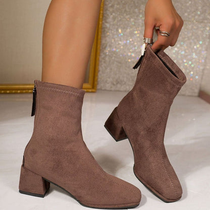 Women's Square Toe Suede Boots