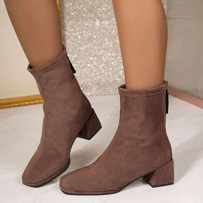 Women's Square Toe Suede Boots