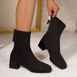 Women's Square Toe Suede Boots