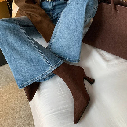 Women's Suede Stiletto Ankle Boots