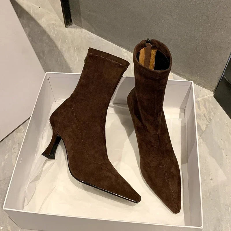 Women's Suede Stiletto Ankle Boots