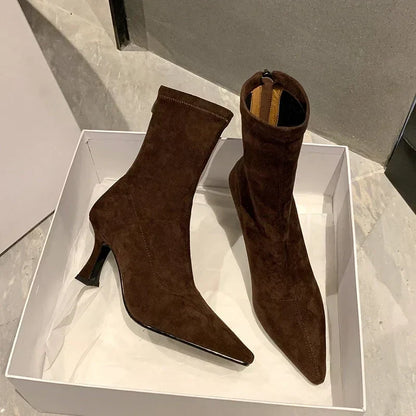 Women's Suede Stiletto Ankle Boots