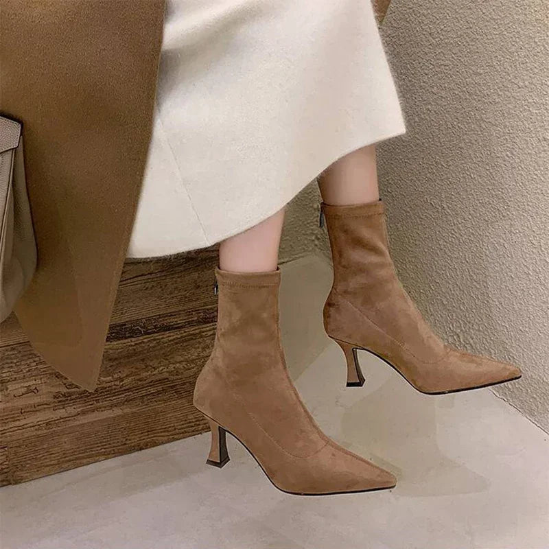 Women's Suede Stiletto Ankle Boots