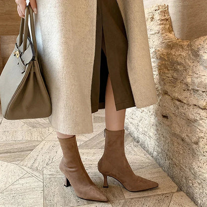 Women's Suede Stiletto Ankle Boots