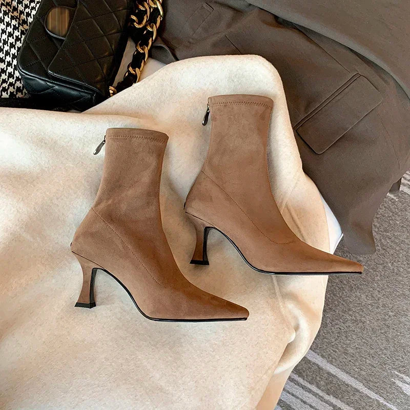Women's Suede Stiletto Ankle Boots