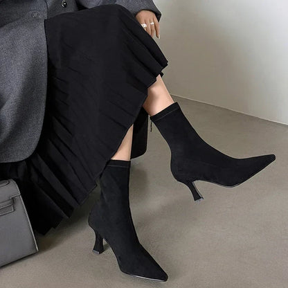 Women's Suede Stiletto Ankle Boots