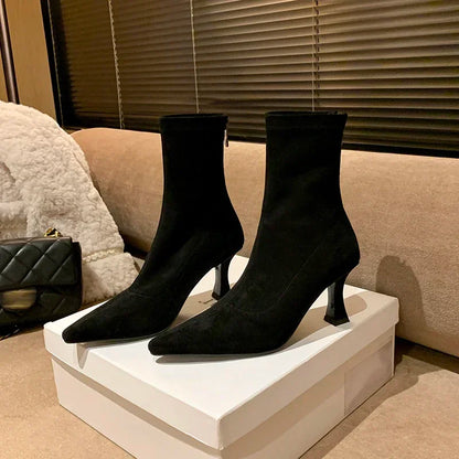 Women's Suede Stiletto Ankle Boots