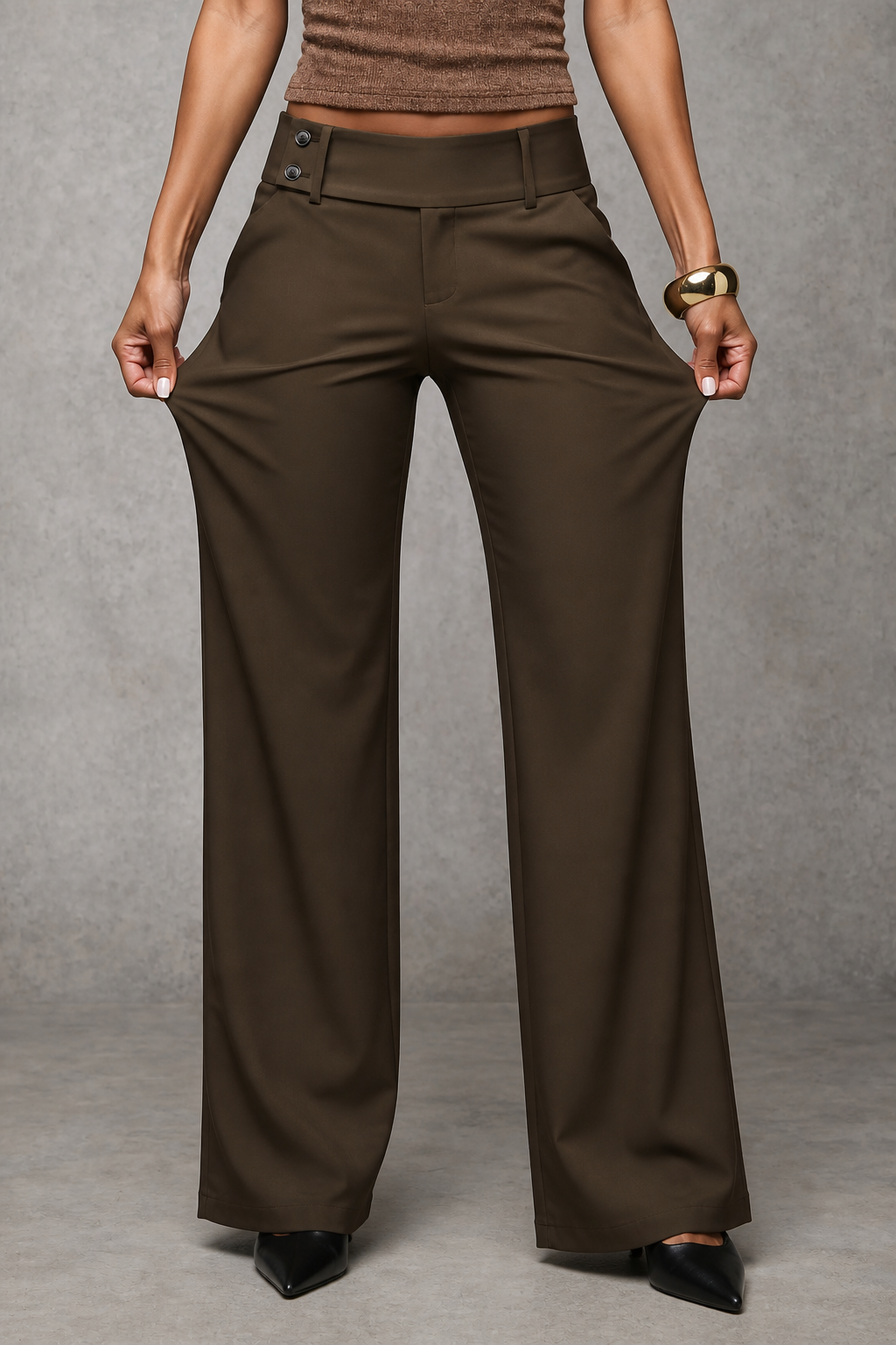 Women's Wide Leg Tailored Trousers