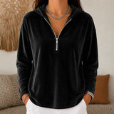 Women's Ribbed Half Zip Sweatshirt