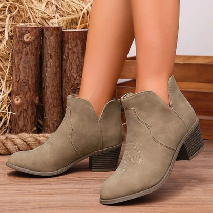 Women's Western Stitch Ankle Boots