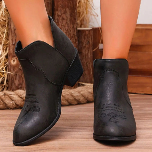 Women's Western Stitch Ankle Boots