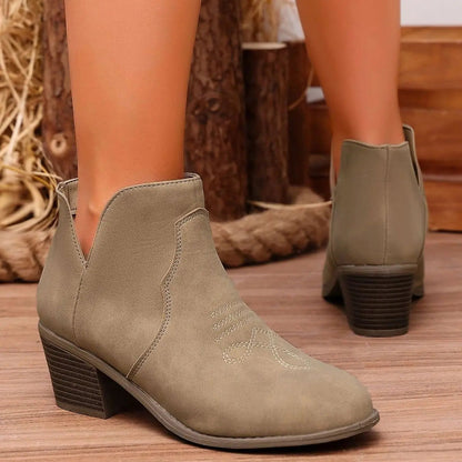 Women's Western Stitch Ankle Boots