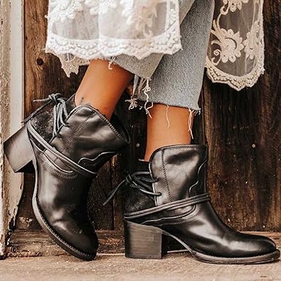 Women's Western Lace Ankle Boots