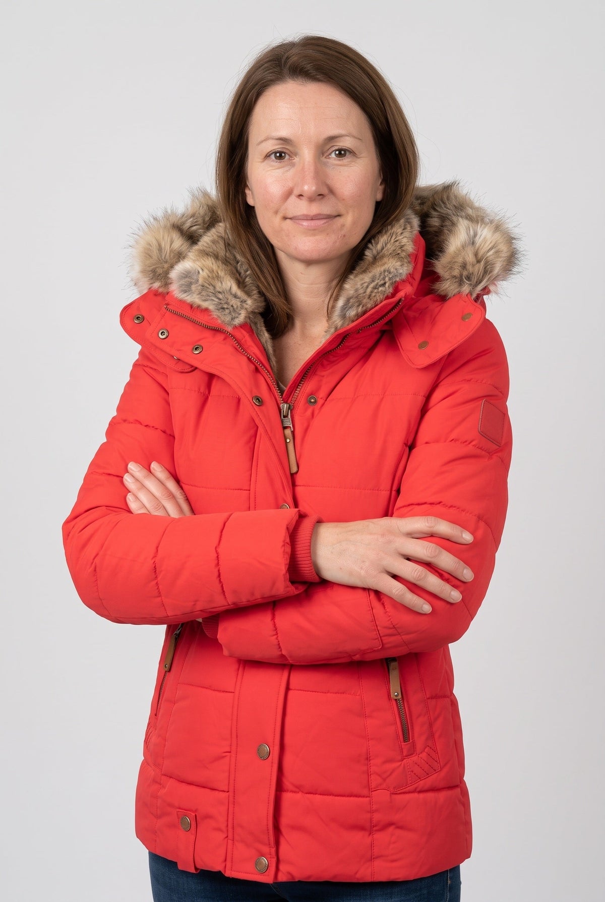 Women's Quilted Faux Fur Hood Jacket