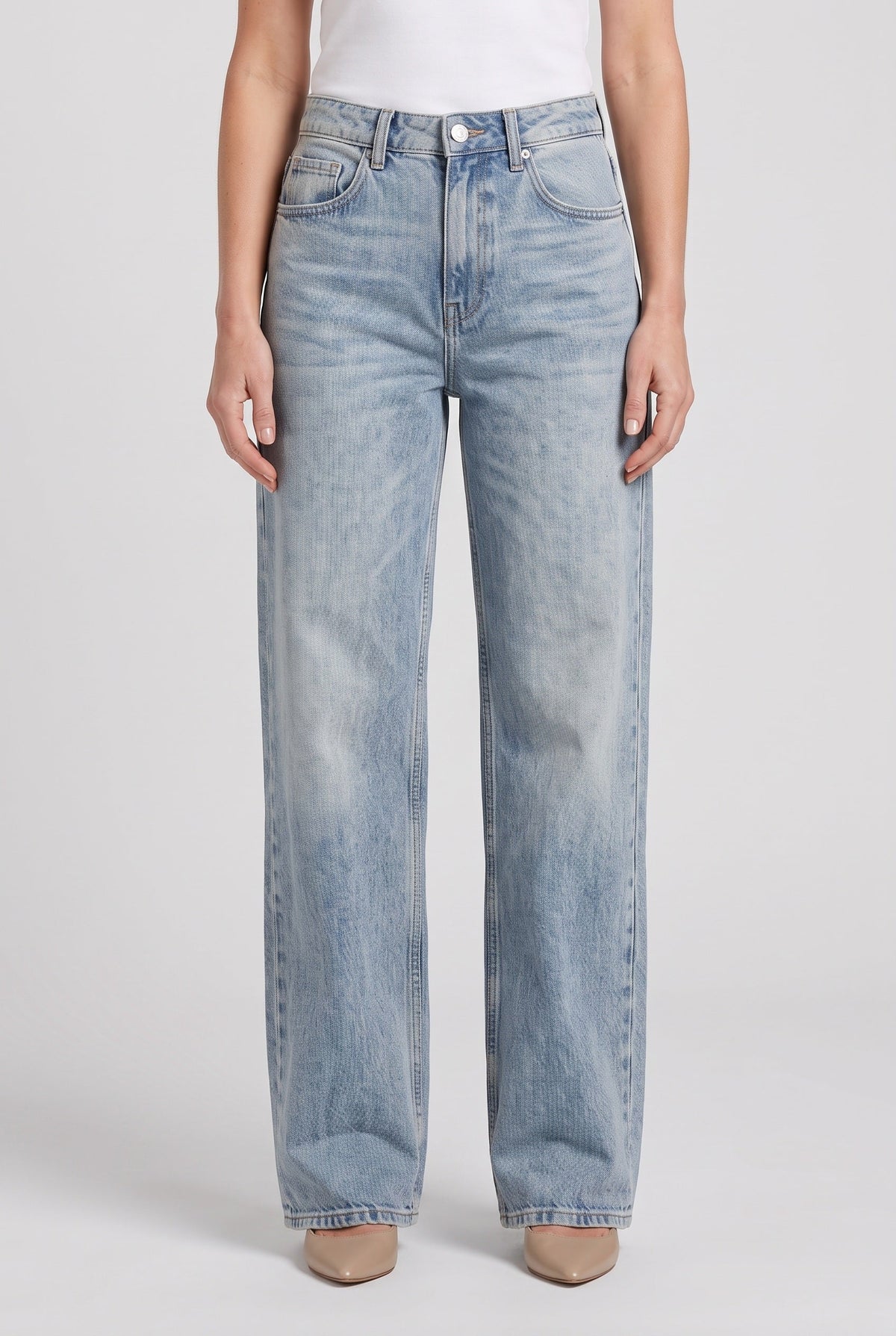 Women's Ripped Straight Leg Jeans