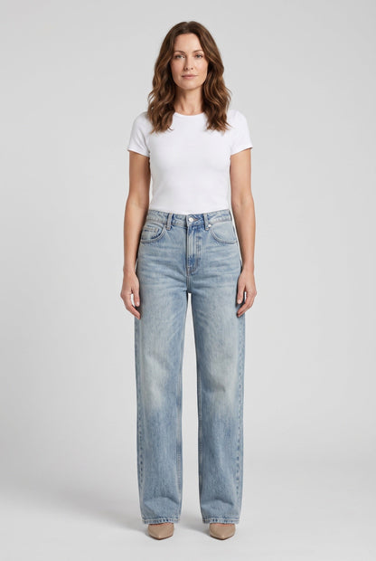 Women's Ripped Straight Leg Jeans