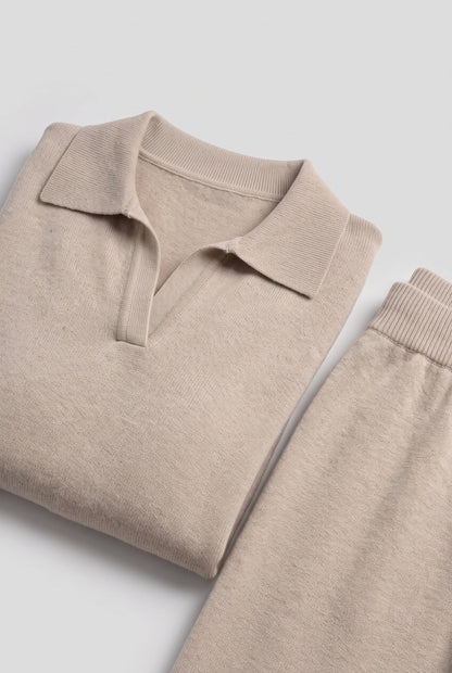 Women's Polo Knit Lounge Set