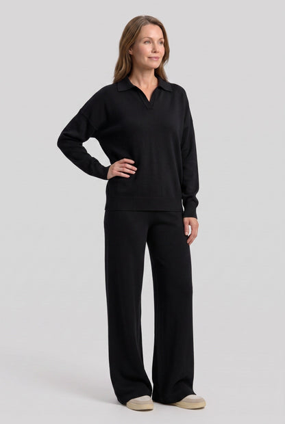 Women's Polo Knit Lounge Set