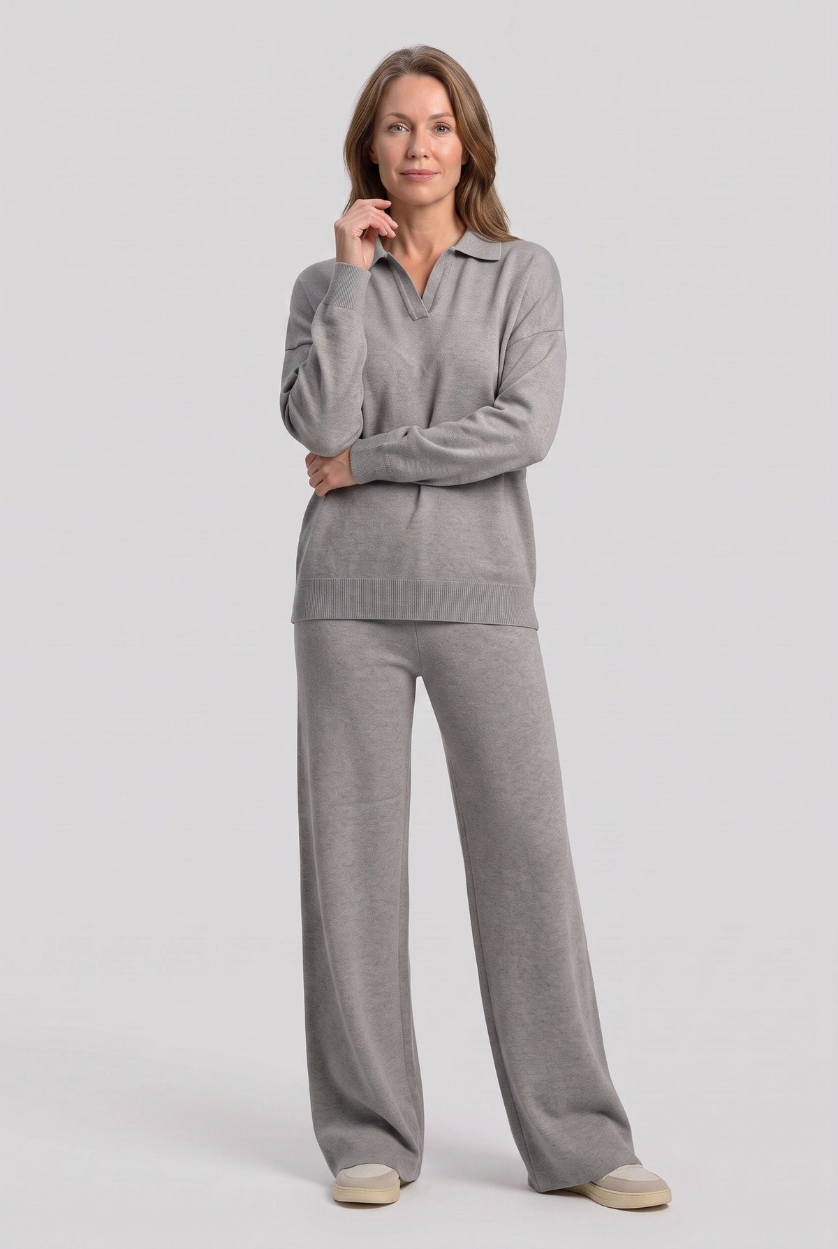 Women's Polo Knit Lounge Set