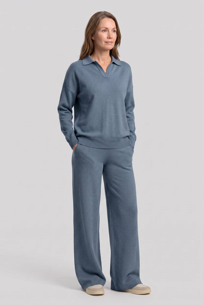 Women's Polo Knit Lounge Set