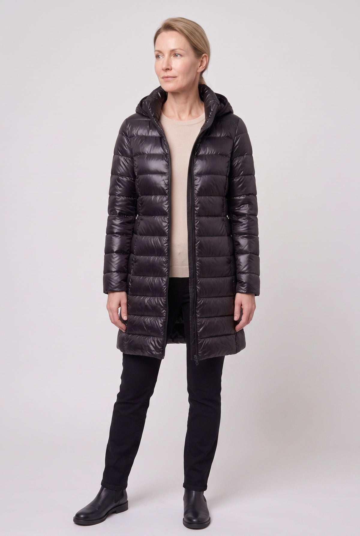 Women's Hooded Longline Puffer Jacket