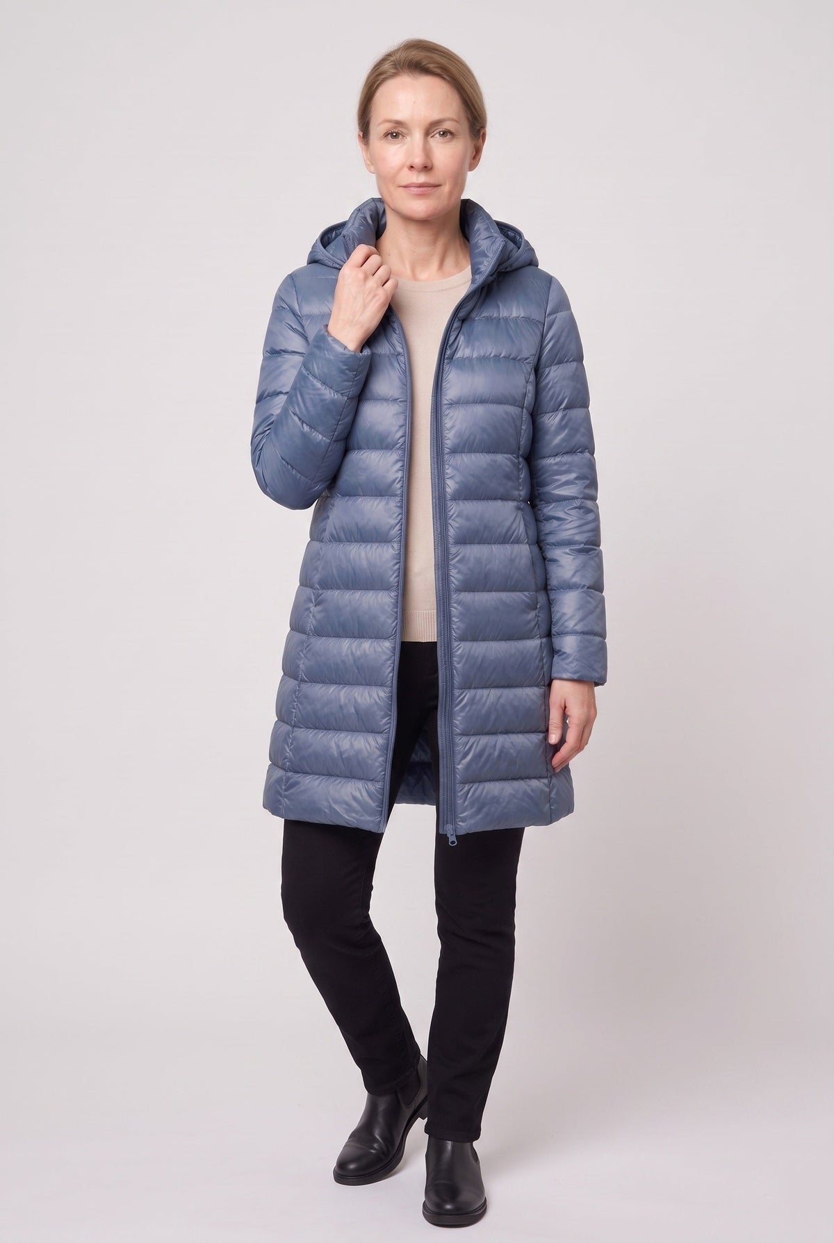 Women's Hooded Longline Puffer Jacket