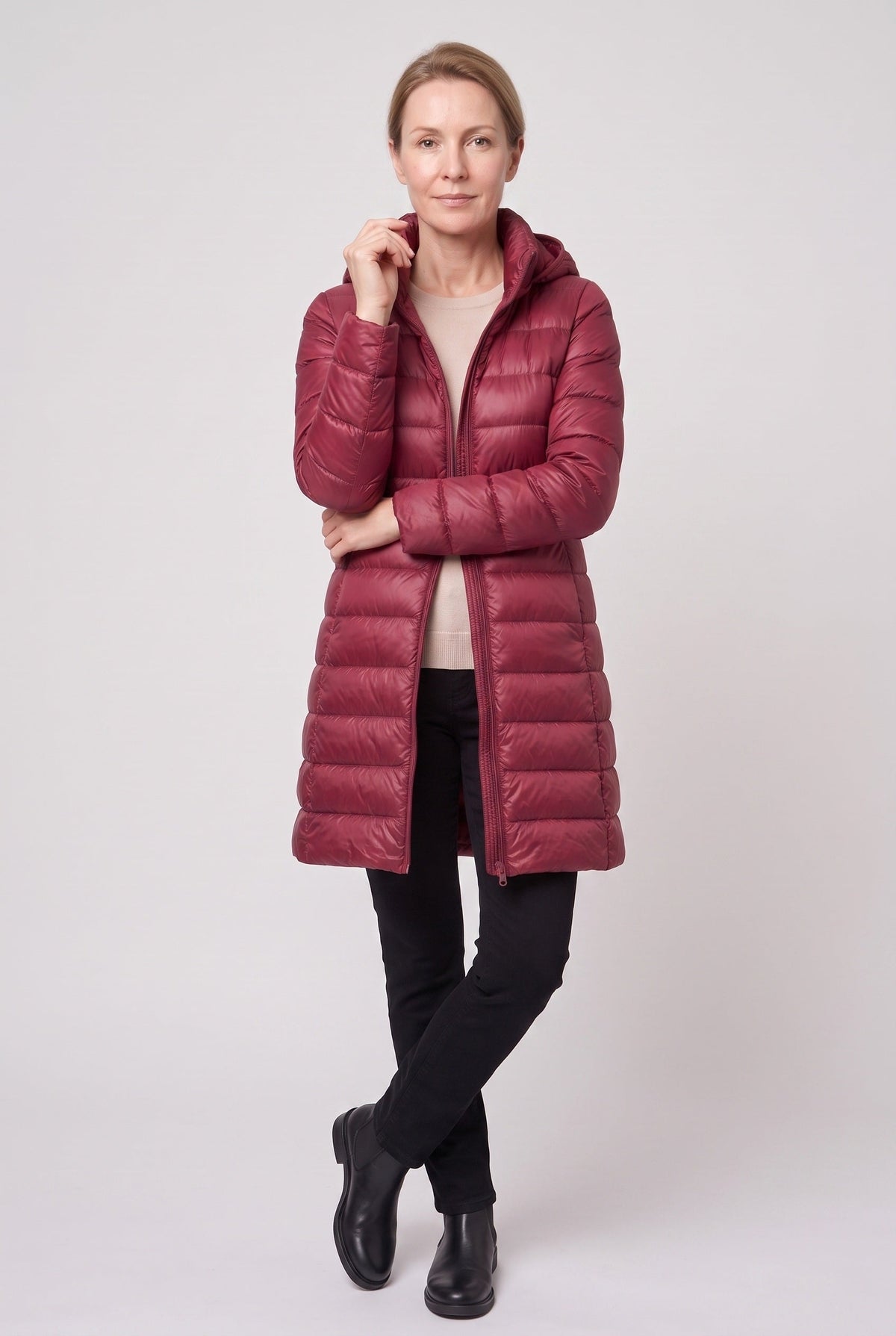 Women's Hooded Longline Puffer Jacket