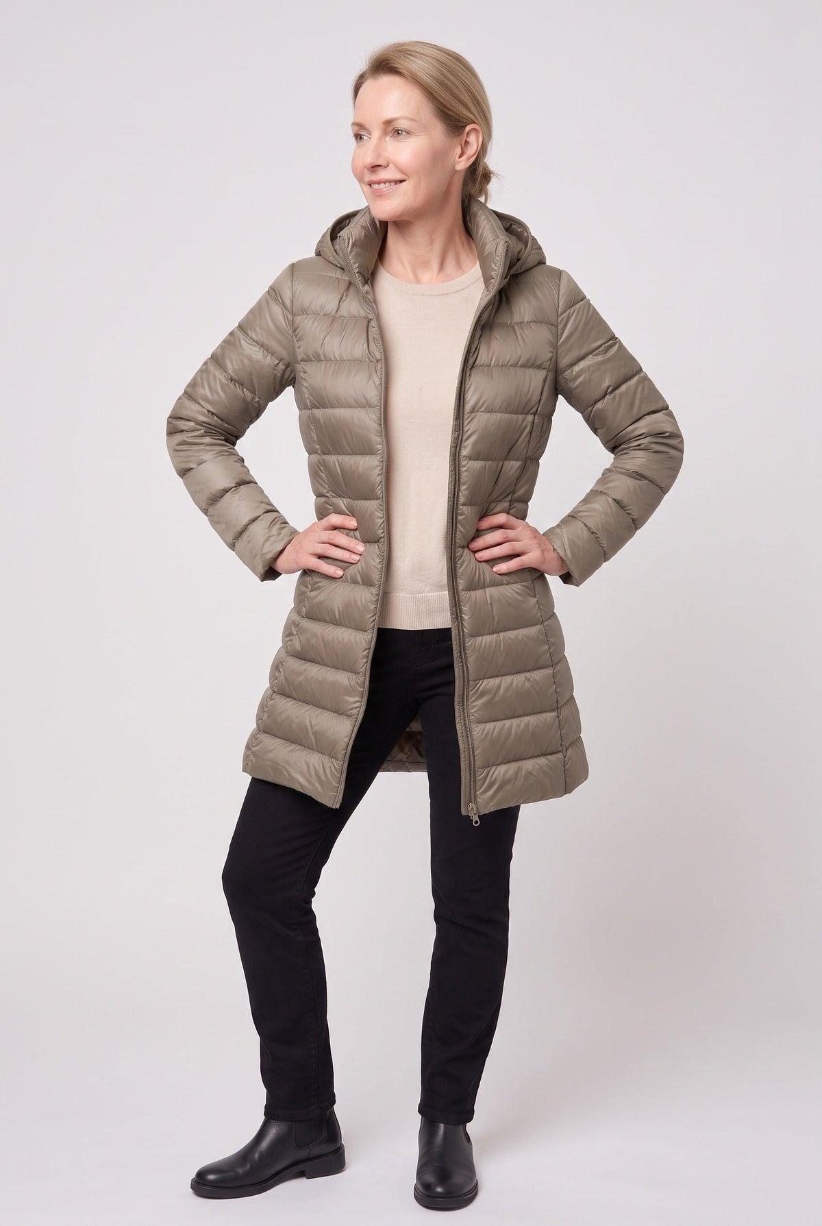 Women's Hooded Longline Puffer Jacket