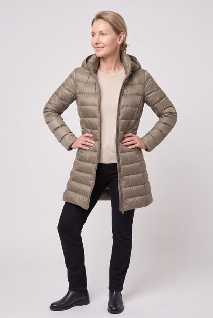 Women's Hooded Longline Puffer Jacket