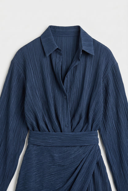 Women's Ribbed Shirt Skirt Set