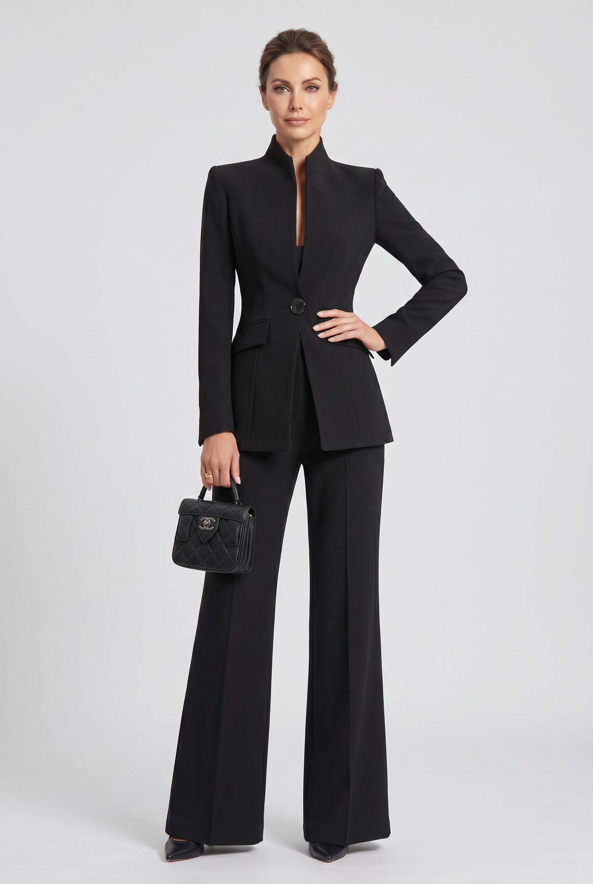 Women's High Neck Trouser Set