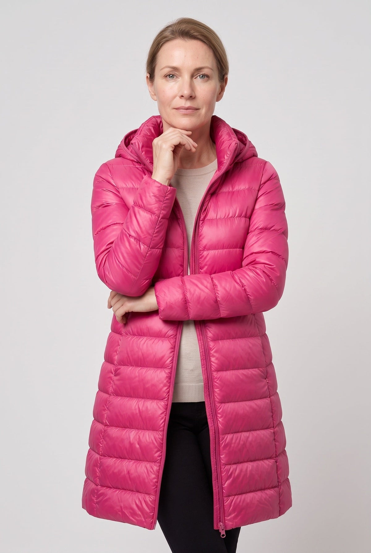 Women's Hooded Longline Puffer Jacket