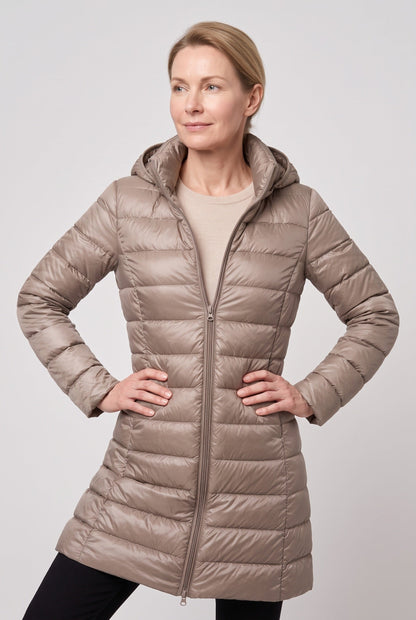 Women's Hooded Longline Puffer Jacket