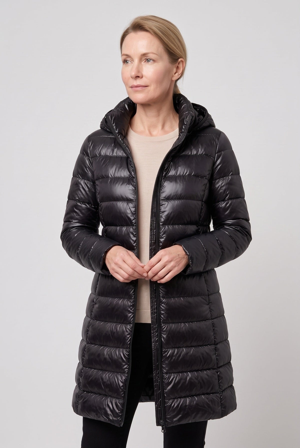 Women's Hooded Longline Puffer Jacket