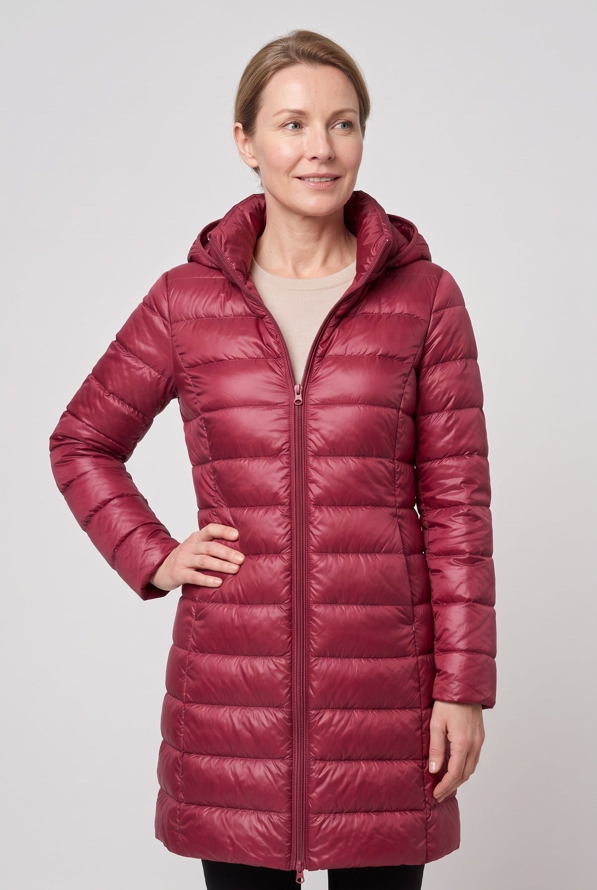 Women's Hooded Longline Puffer Jacket